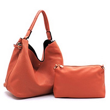 Fashion Laser Cut Perforated 2-in-1 Shoulder Bag