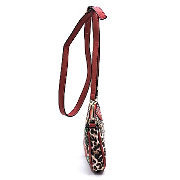 3-in-1 Leopard Flower Crossbody Set