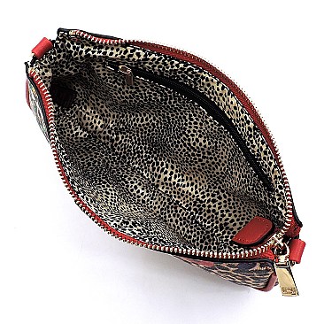 3-in-1 Leopard Flower Crossbody Set
