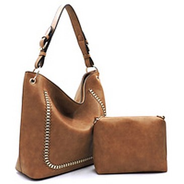 Fashion Whipstitch Chain 2-in-1 Shoulder Bag Hobo