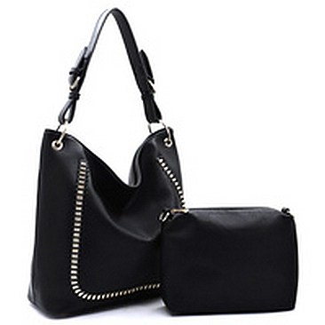 Fashion Whipstitch Chain 2-in-1 Shoulder Bag Hobo