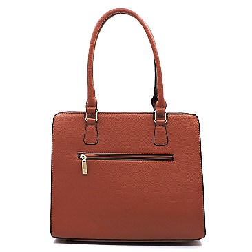 3-in-1 Geometric Stripe Satchel