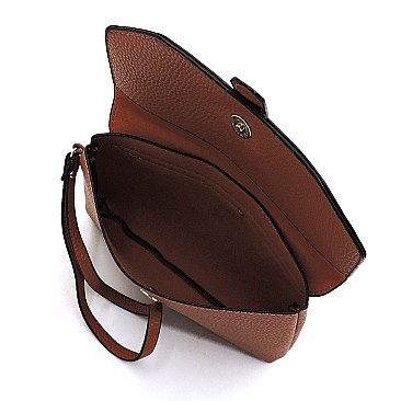 3-in-1 Geometric Stripe Satchel
