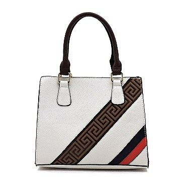 3-in-1 Geometric Stripe Satchel