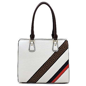 3-in-1 Geometric Stripe Satchel
