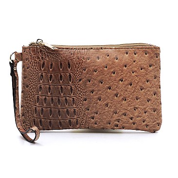 2-in-1 Ostrich Croc Shopper Set