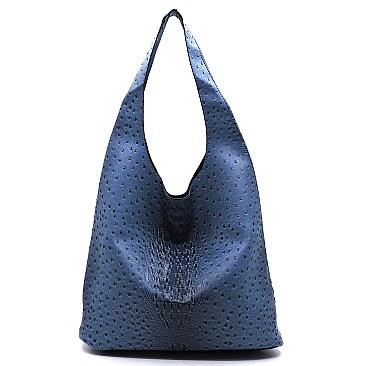 2-in-1 Shoulder Bag Ostrich Croc Hobo