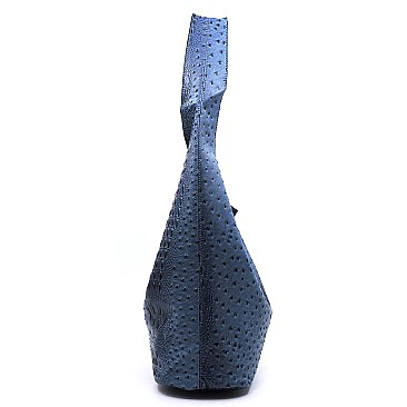 2-in-1 Shoulder Bag Ostrich Croc Hobo