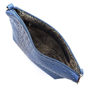 2-in-1 Shoulder Bag Ostrich Croc Hobo