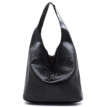 2-in-1 Shoulder Bag Ostrich Croc Hobo