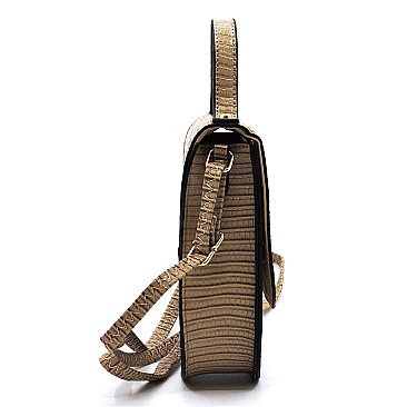 Top Flap Croc Alligator Cell Phone Purse & Crossbody Bag