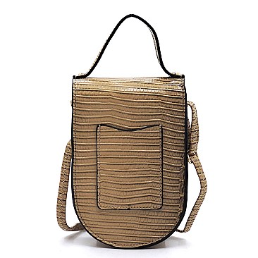 Top Flap Croc Alligator Cell Phone Purse & Crossbody Bag