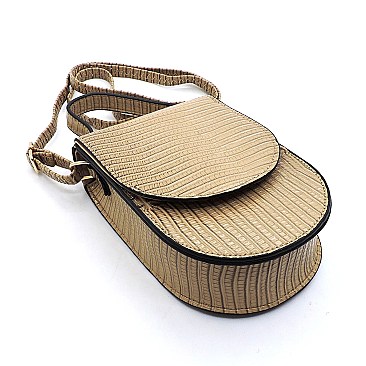 Top Flap Croc Alligator Cell Phone Purse & Crossbody Bag