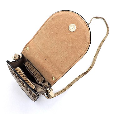 Top Flap Croc Alligator Cell Phone Purse & Crossbody Bag