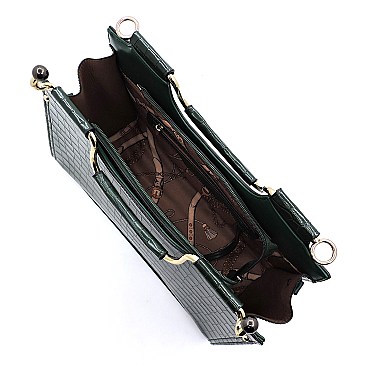 Croc Alligator Top Handle Satchel