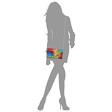 3-in-1 Stylish Multi Graffiti Queen Bee Stripe Top Handle Satchel
