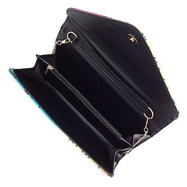 3-in-1 Stylish Multi Graffiti Queen Bee Stripe Top Handle Satchel