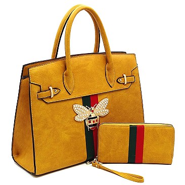 Fashion Queen Bee Stripe 2-in-1 Satchel