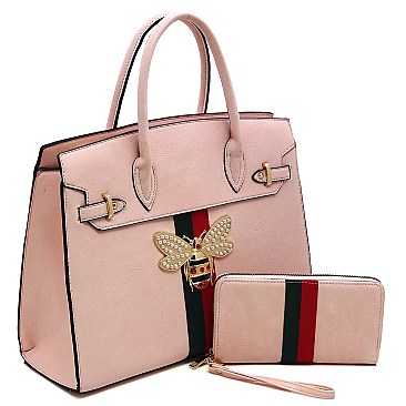 Fashion Queen Bee Stripe 2-in-1 Satchel