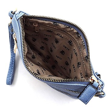 Stylish Queen Bee Stripe Clutch Crossbody Bag Wristlet