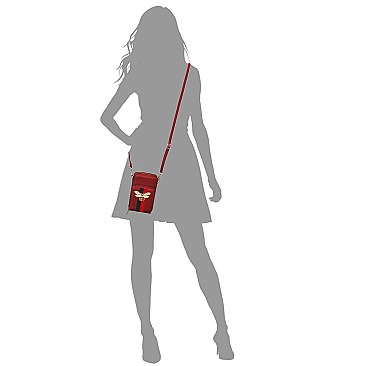 Trendy Queen Bee Stripe Crossbody Bag Cell Phone Purse