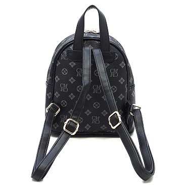 Fashion Golden Bee Striped Monogram Backpack