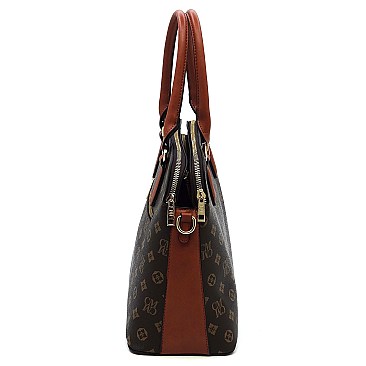 2 iN 1 Stylish Monogram Multi Compartment Satchel