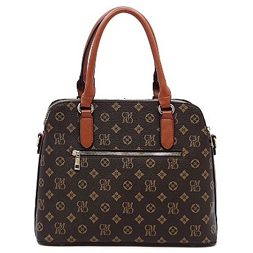 2 iN 1 Stylish Monogram Multi Compartment Satchel