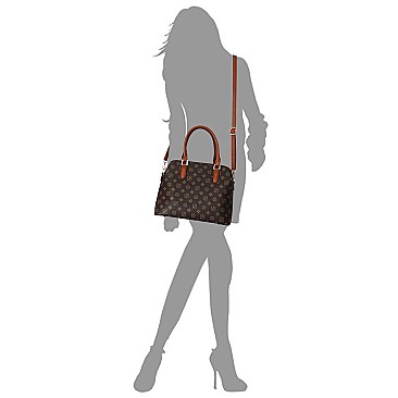 2 iN 1 Stylish Monogram Multi Compartment Satchel