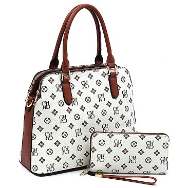 2 iN 1 Stylish Monogram Multi Compartment Satchel