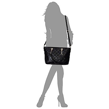Adorable Quilted Shopper Tote Bag
