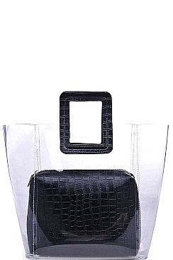 TRANSPARENT 2IN1 SIESTA TOTE BAG