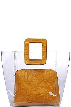 TRANSPARENT 2IN1 SIESTA TOTE BAG