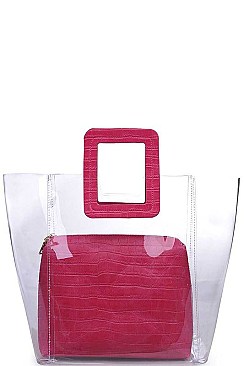 TRANSPARENT 2IN1 SIESTA TOTE BAG