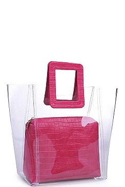 TRANSPARENT 2IN1 SIESTA TOTE BAG