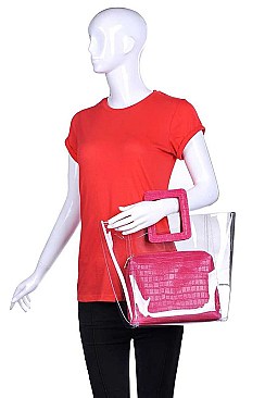 TRANSPARENT 2IN1 SIESTA TOTE BAG