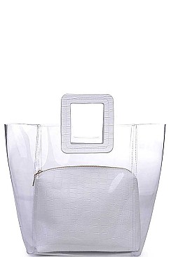 TRANSPARENT 2IN1 SIESTA TOTE BAG