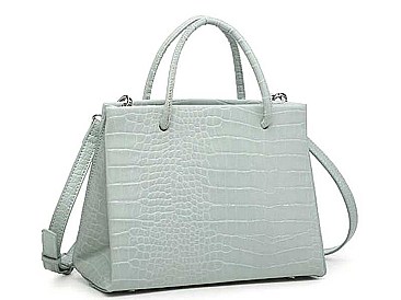 MODERN PORTER CROC AND REPTILIAN DESIGN TOTE BAG