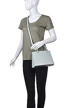 MODERN PORTER CROC AND REPTILIAN DESIGN TOTE BAG