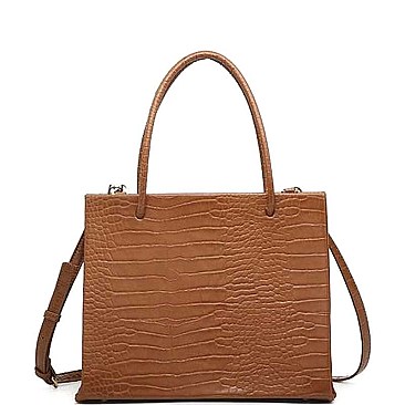 CLASSIC PIERCE ROUGH REPTILE LIKE SKIN TOTE BAG
