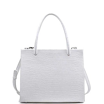 CLASSIC PIERCE ROUGH REPTILE LIKE SKIN TOTE BAG