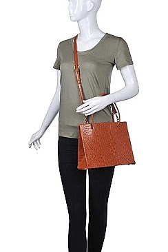 CLASSIC PIERCE ROUGH REPTILE LIKE SKIN TOTE BAG