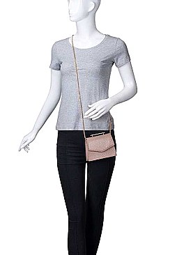 FASHION NELL REPTILE SKIN LIKE DESIGN MINI CROSSBODY BAG