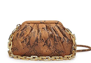 SHOULDER STRAP SMOOTH VEGAN LEATHER CLUTCH