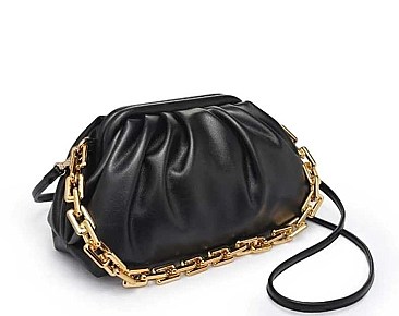 SHOULDER STRAP SMOOTH VEGAN LEATHER CLUTCH