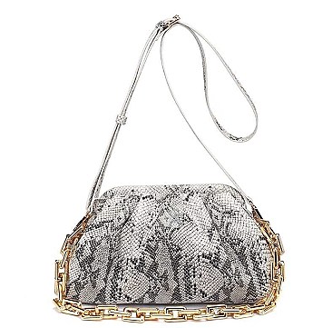 SHOULDER STRAP SMOOTH VEGAN LEATHER CLUTCH
