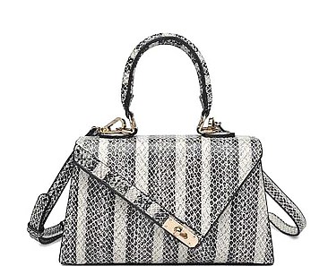 FASHION STRIPED BLAKE SNAKE DESIGN CROSSBODY BAG