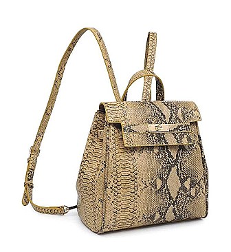 STYLISH SNAKESKIN TURNER MINI BACKPACK