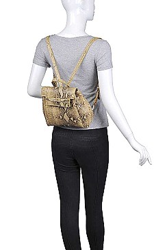STYLISH SNAKESKIN TURNER MINI BACKPACK
