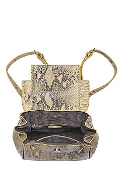 STYLISH SNAKESKIN TURNER MINI BACKPACK